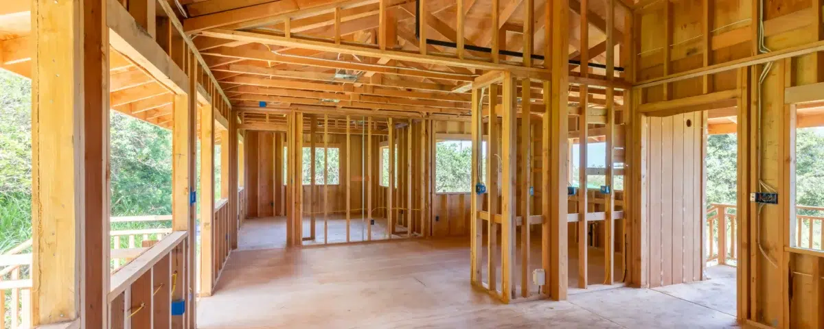 Residential home framing under construction in by Arry's Construction by licensed construction contractor